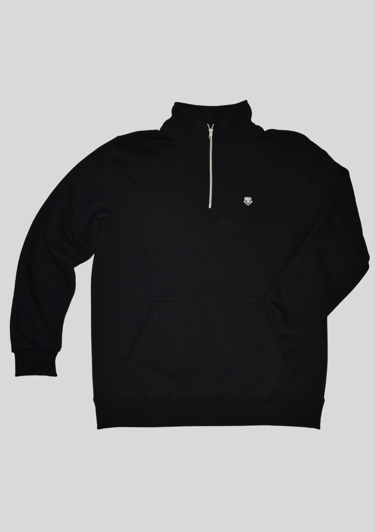 Black "Logo'' Half-zip