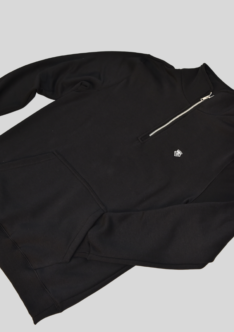 Black "Logo'' Half-zip